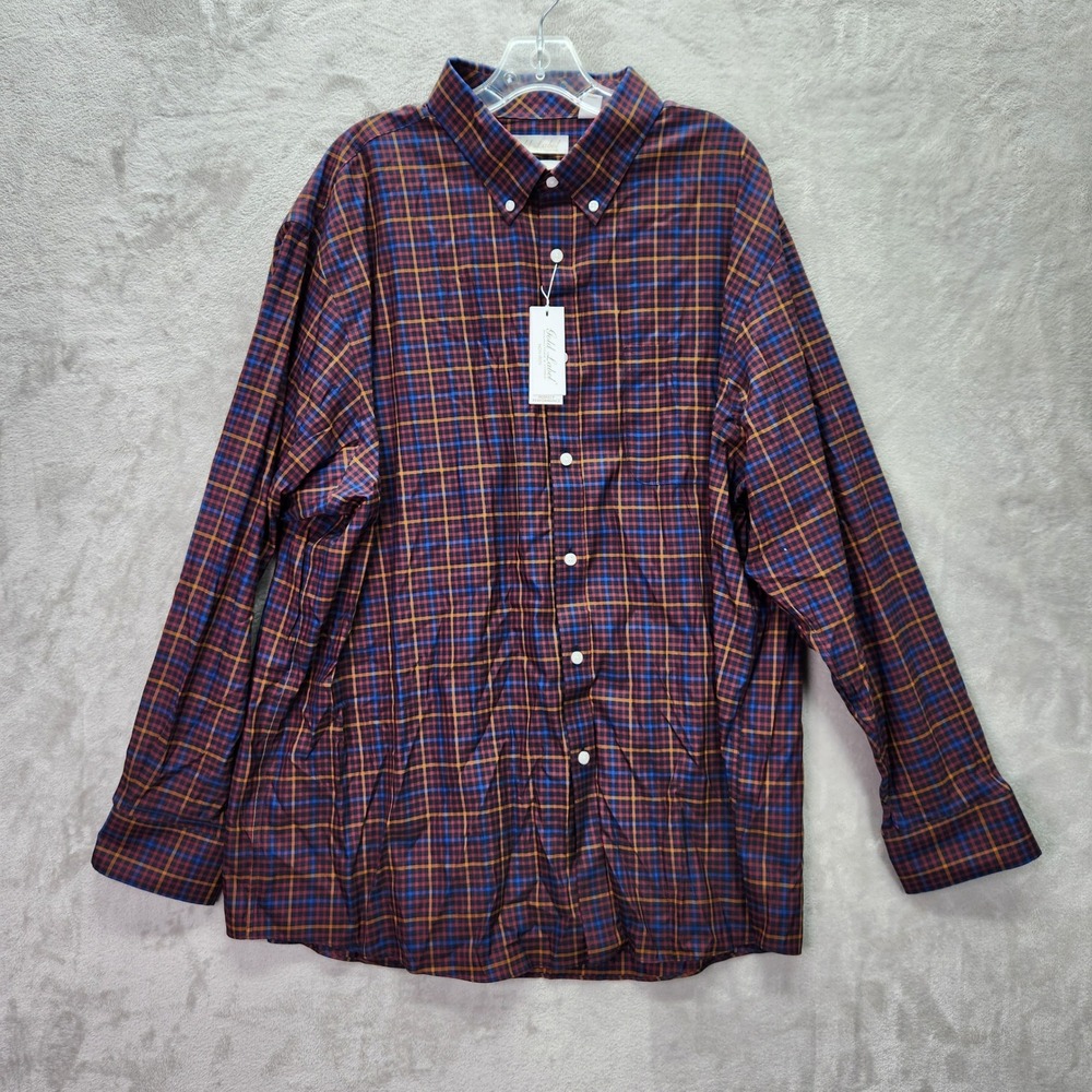 Roundtree & Yorke Gold Label Mens XXL Non Iron Perfect Plaid Button Up Shirt